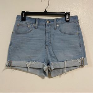 Madewell High rise cut off indigo dye Shorts Size 28